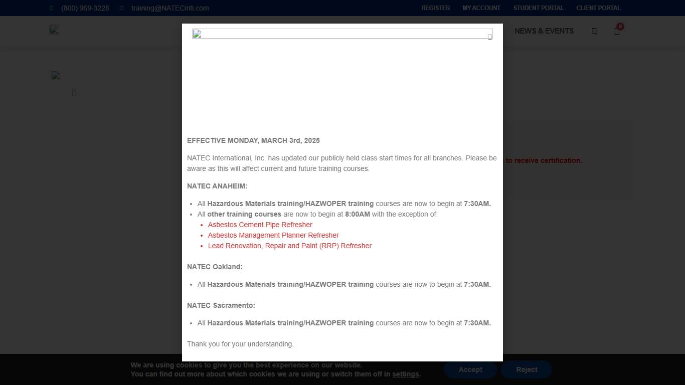 Asbestos Supervisor Initial – OAK - NATEC International